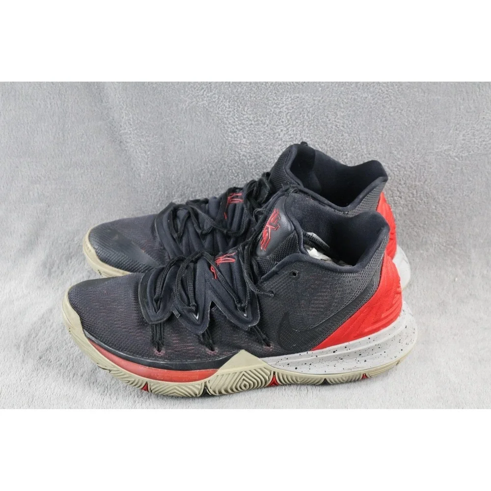 Nike Kyrie 5‎ Shoes Mens Size 11.5 Black Red Mid Top Basketball AO2918-600